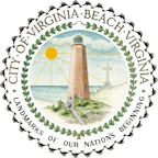 The circiular seal of The City of Virginia Beach.